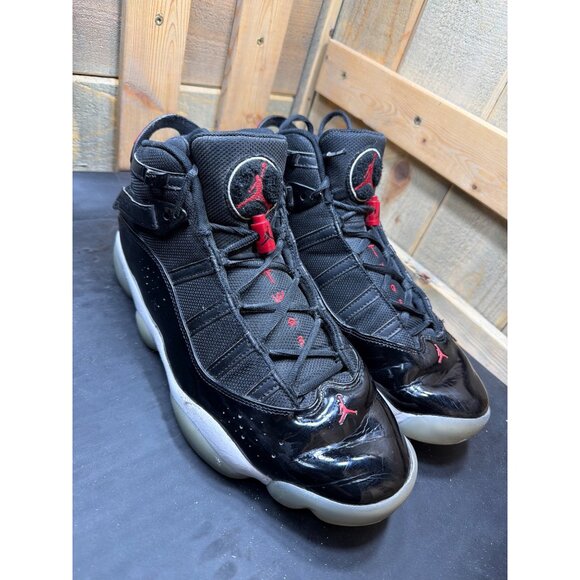 Nike Air Jordan 6 Rings Black Gym Red White 322992-064 US 11 Retro Mens Patent main image 11